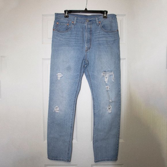 Levis Original 501 Jeans Distressed High Rise - Picture 2 of 7